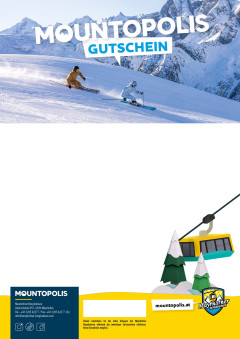 Gutscheinvorlage Skifahrer